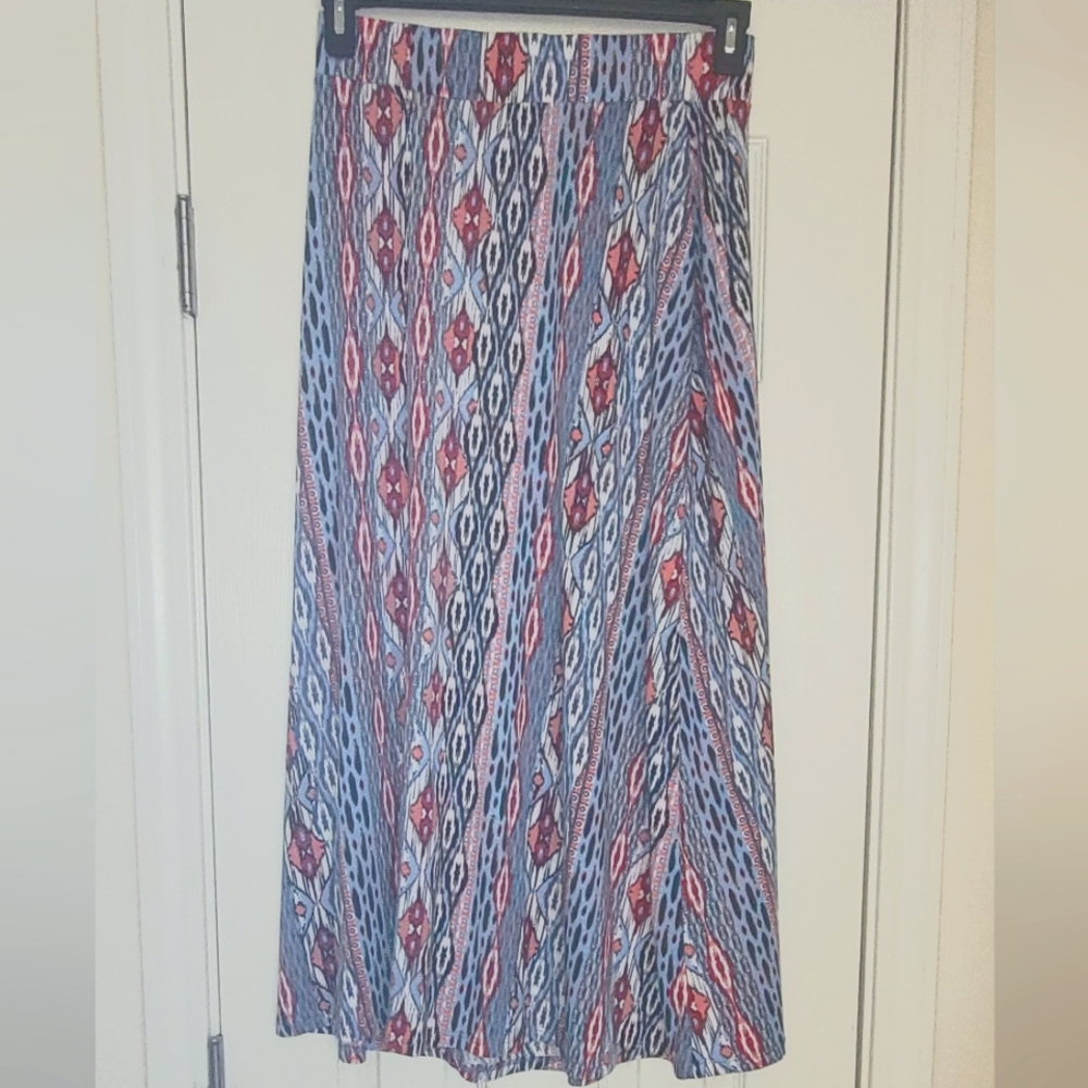 Red, white and blue maxi skirt